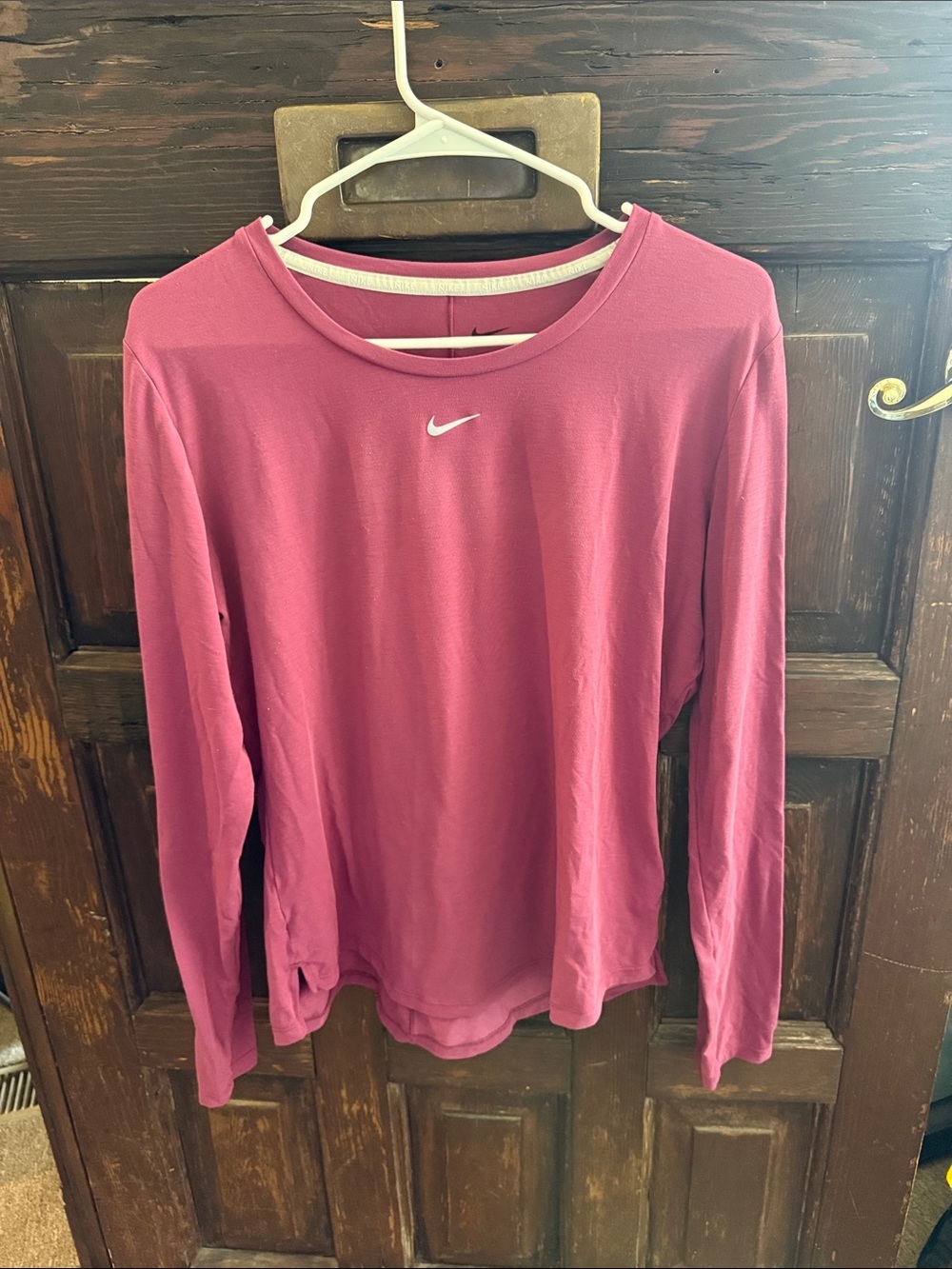 Nike Women's Long Sleeve Sport Top in Rose Pink with Swoosh